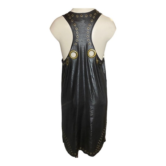Bulzeye Black Label Dress Top LARGE Womens Studded Scoop Neck Racerback Grommet - Picture 3 of 4